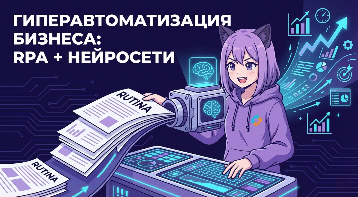 Гиперавтоматизация бизнеса: объединение RPA и нейросетей для устранения рутины и повышения эффективности на 80%